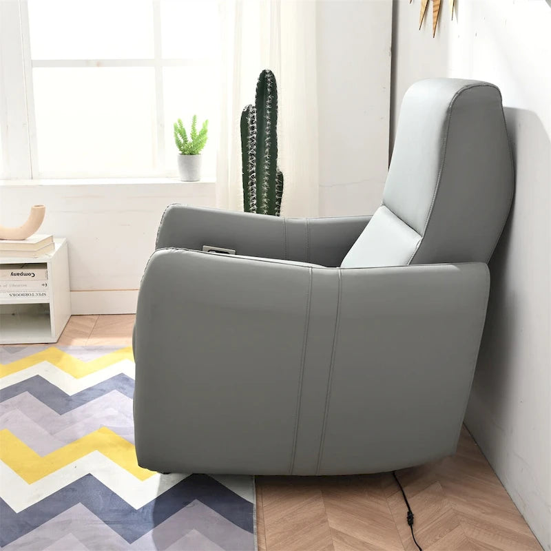 Power Recliner with USB Port, Space-Saving Wall Hugger Recliner