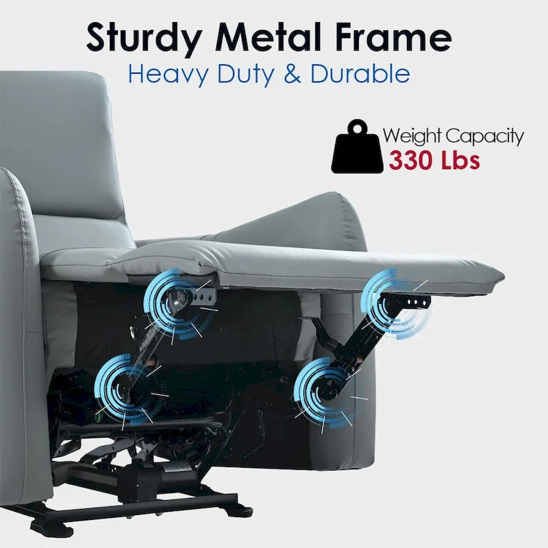 Power Recliner with USB Port, Space-Saving Wall Hugger Recliner