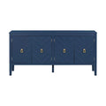 4-Door Sideboard with Geometric Door Design and Adjustable Shelves