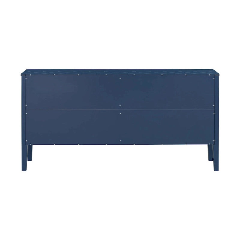 4-Door Sideboard with Geometric Door Design and Adjustable Shelves
