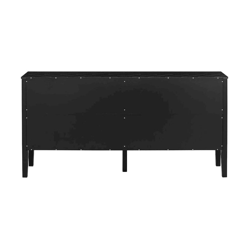 4-Door Sideboard with Geometric Door Design and Adjustable Shelves