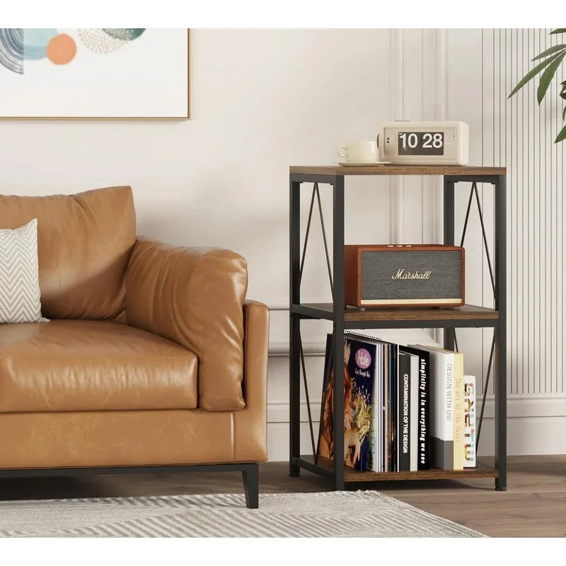 3-Tier Record Player Stand with Vinyl Record Storage and Adjustable Feet