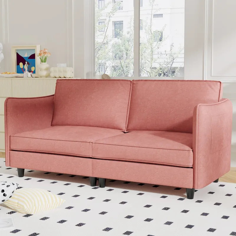 74-Inch Mid-Century Modern Loveseat Sofa for Small Spaces