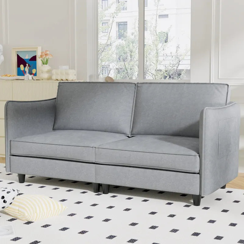 74-Inch Mid-Century Modern Loveseat Sofa for Small Spaces