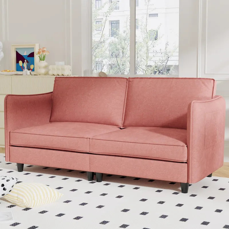 74-Inch Mid-Century Modern Loveseat Sofa for Small Spaces