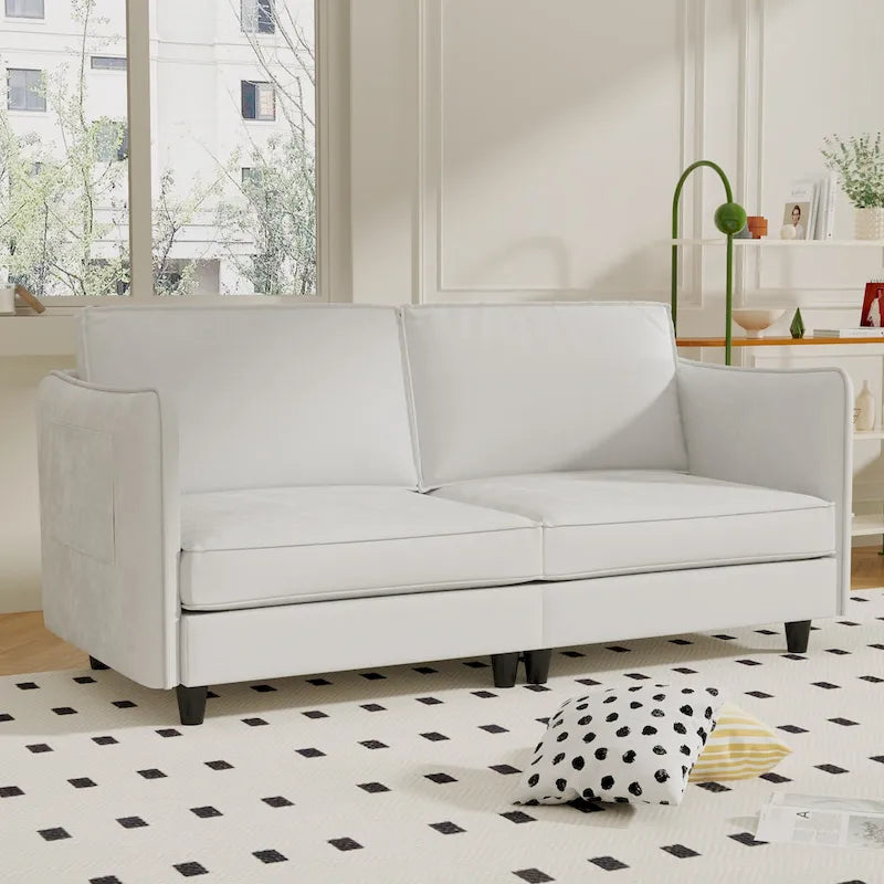 74-Inch Mid-Century Modern Loveseat Sofa for Small Spaces