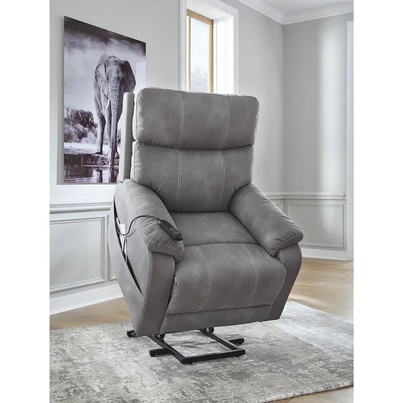 Next-Gen Durapella Power Lift Recliner with Adjustable Headrest and Lumbar Support