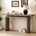 59-Inch Floating-Look Console Table with Ash Wood Veneer and Sculptural Legs