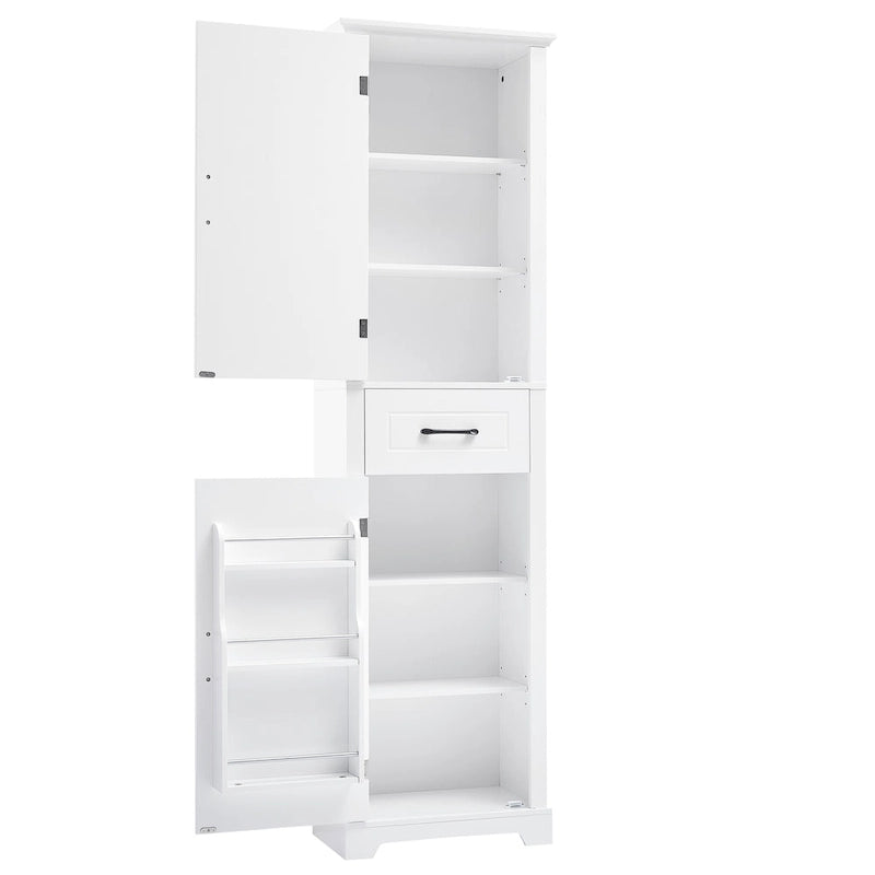 Tall Bathroom Storage Cabinet with 2 Doors, Drawer and Adjustable Shelves
