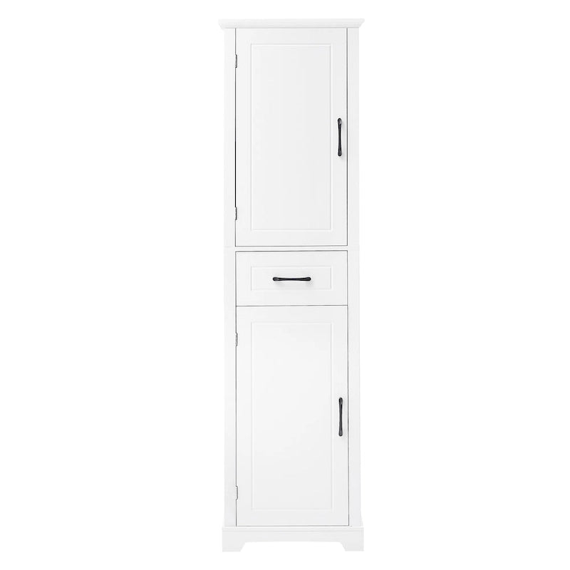 Tall Bathroom Storage Cabinet with 2 Doors, Drawer and Adjustable Shelves