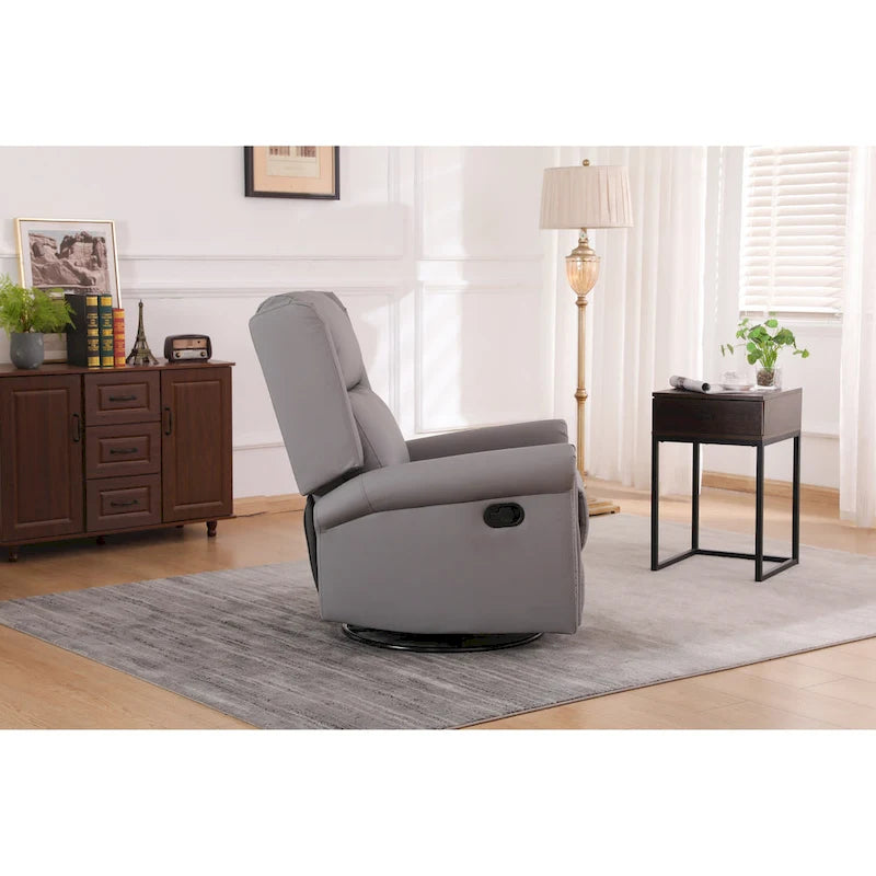 High-Back Swivel Recliner Chair with Footrest and Adjustable Backrest