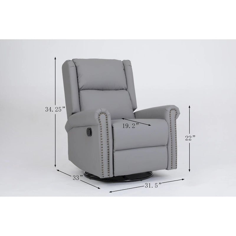 High-Back Swivel Recliner Chair with Footrest and Adjustable Backrest