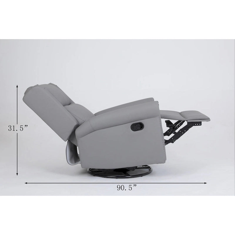 High-Back Swivel Recliner Chair with Footrest and Adjustable Backrest