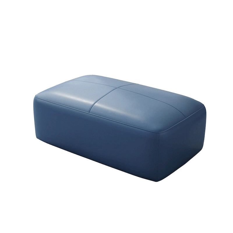 Genuine Leather Ottoman, 43 Upholstered Bench for Living Room and Bedroom