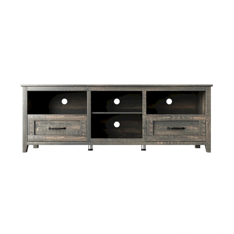 70-Inch TV Stand with 4 Open Compartments and 2 Drawers for TVs up to 60 Inches
