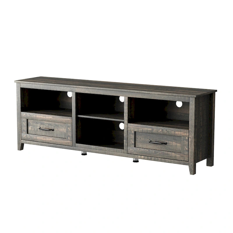 70-Inch TV Stand with 4 Open Compartments and 2 Drawers for TVs up to 60 Inches