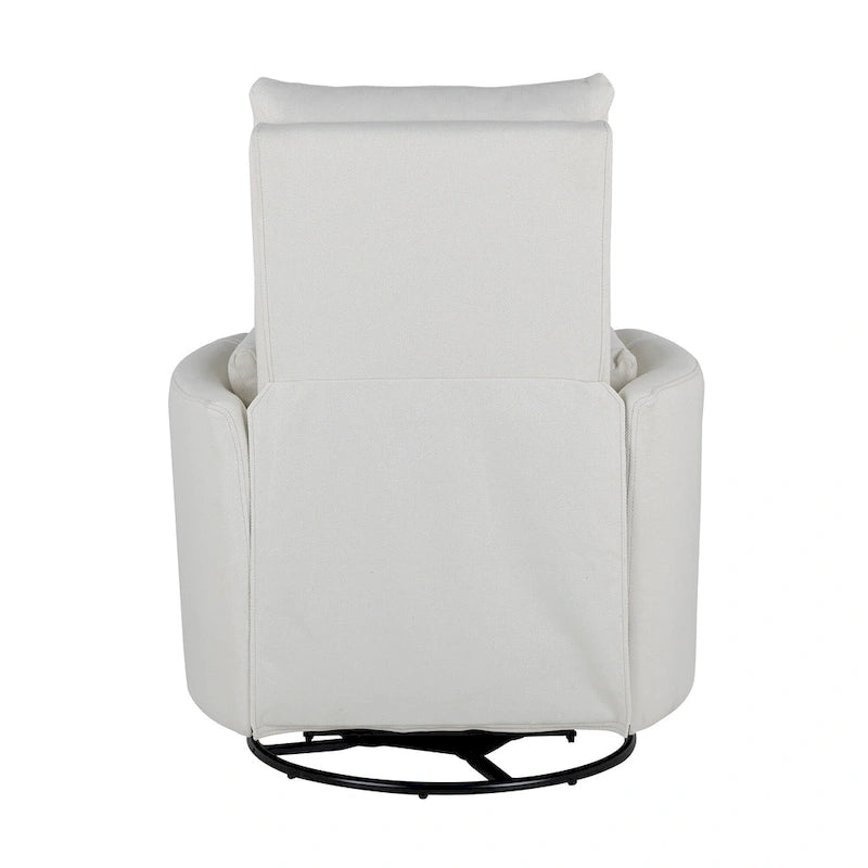 Swivel Rocker Recliner Chair with Linen Fabric, Adjustable Backrest and 2 Removable Pillows