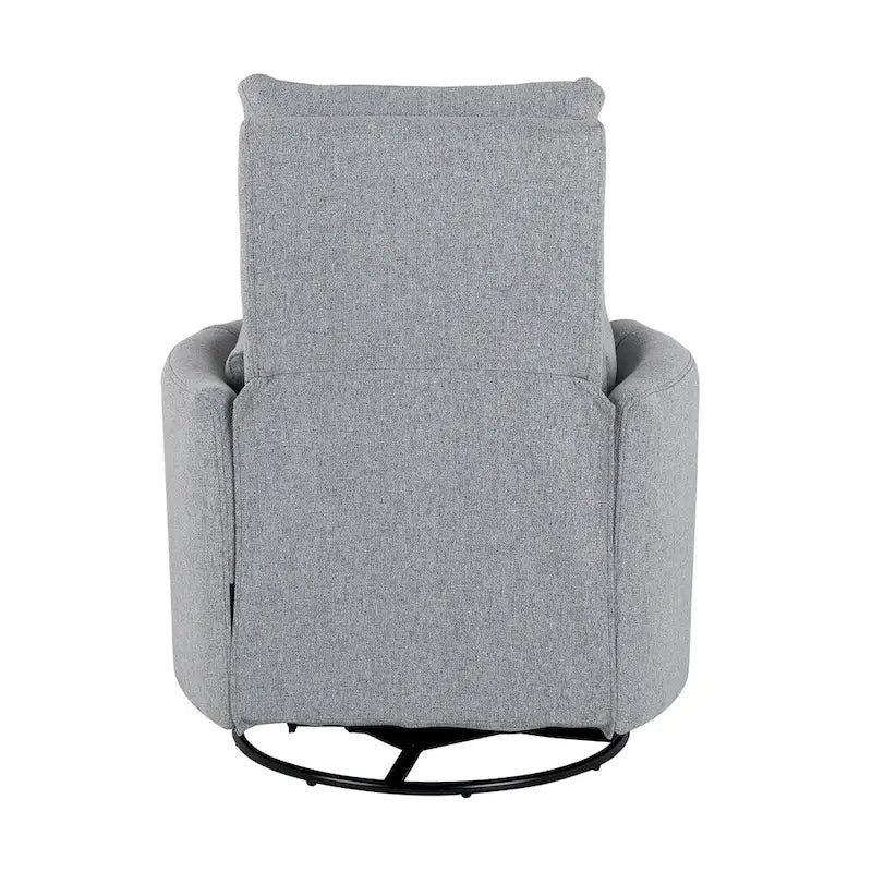 Swivel Rocker Recliner Chair with Linen Fabric, Adjustable Backrest and 2 Removable Pillows