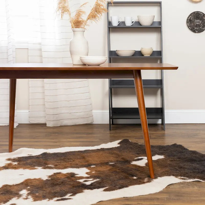Skara 60-Inch Mid-Century Modern Round Dining Table with Walnut Finish
