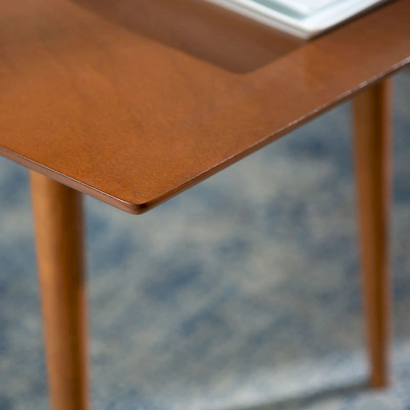 60-Inch Mid-Century Modern square dining table Dining Table with Walnut Finish