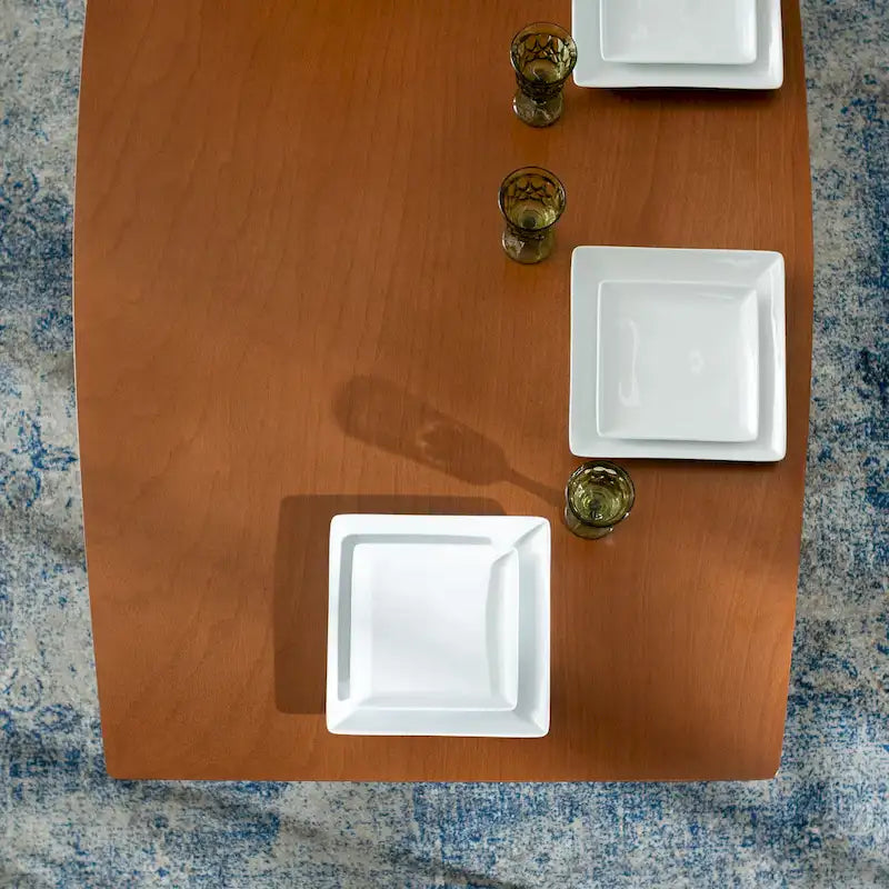 60-Inch Mid-Century Modern square dining table Dining Table with Walnut Finish