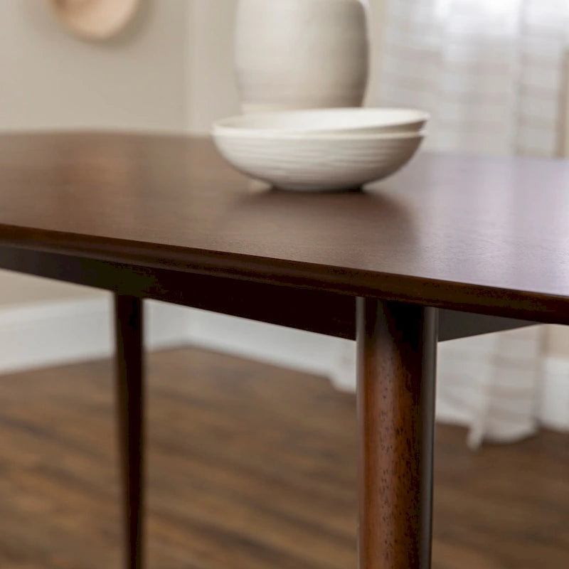 60-Inch Mid-Century Modern square dining table Dining Table with Walnut Finish
