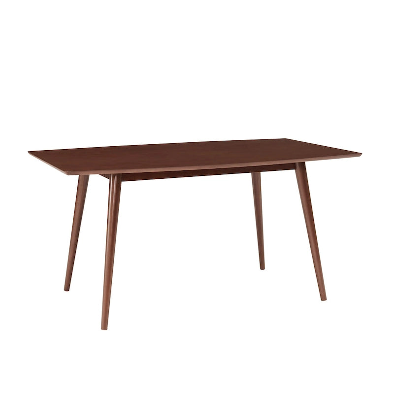 60-Inch Mid-Century Modern square dining table Dining Table with Walnut Finish
