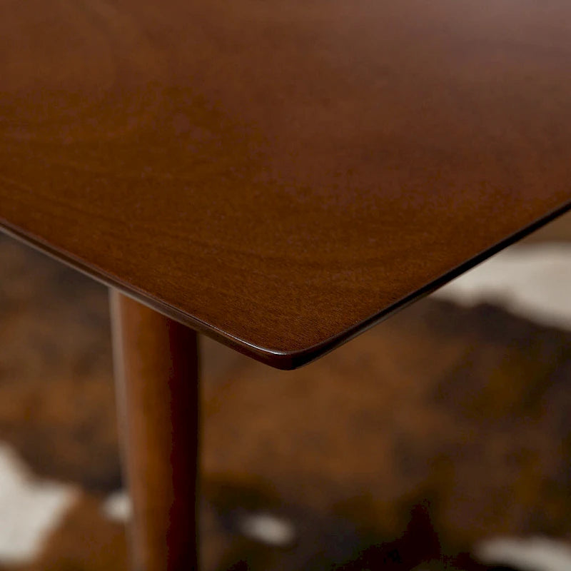 60-Inch Mid-Century Modern square dining table Dining Table with Walnut Finish
