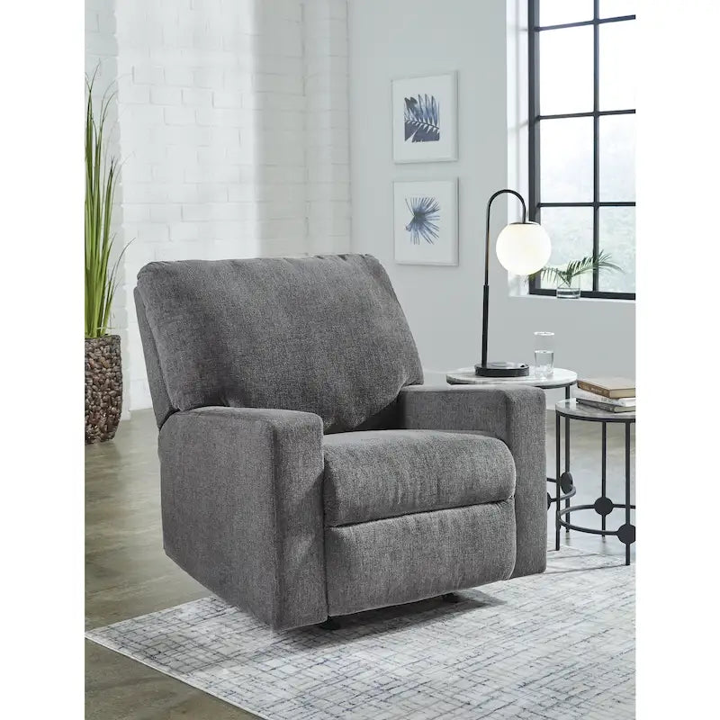 Rannis Rocker Recliner with Plush Cushioning and Pillow Arms