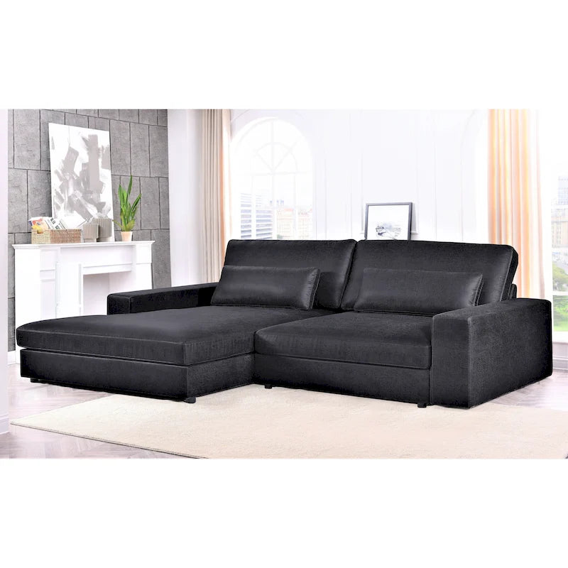 105-Inch Oversize Corduroy Sectional Sofa with Facing Seats