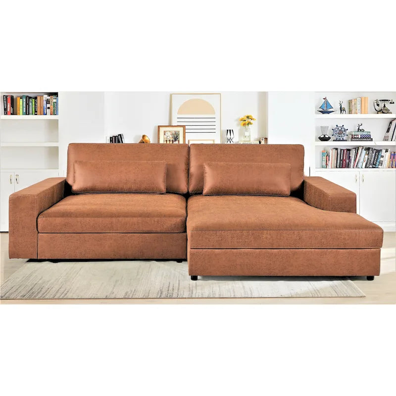 105-Inch Oversize Corduroy Sectional Sofa with Facing Seats