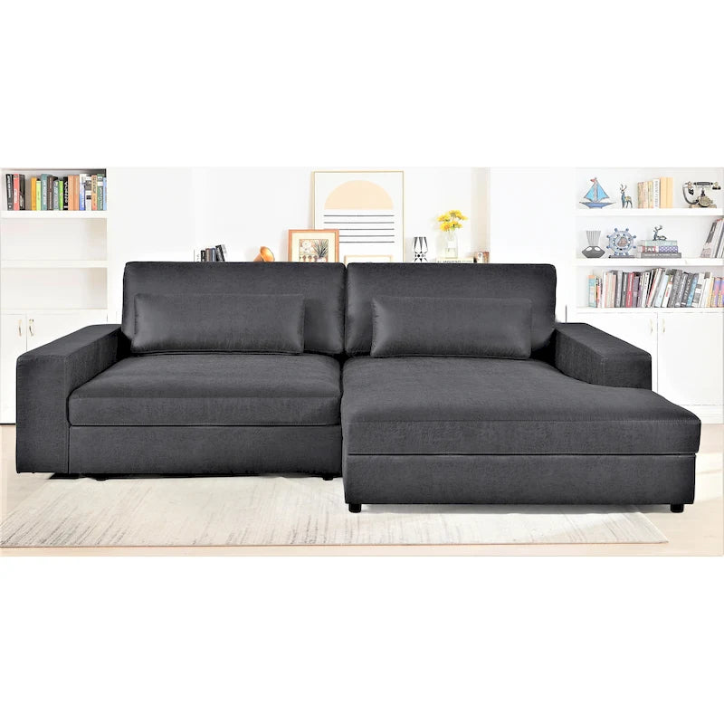 105-Inch Oversize Corduroy Sectional Sofa with Facing Seats