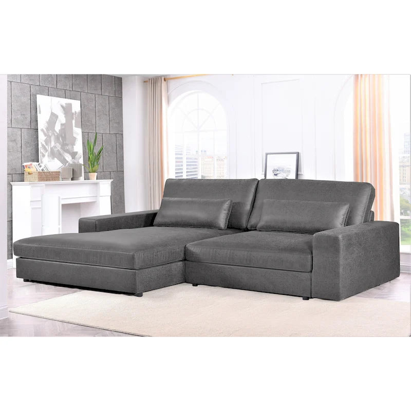 105-Inch Oversize Corduroy Sectional Sofa with Facing Seats