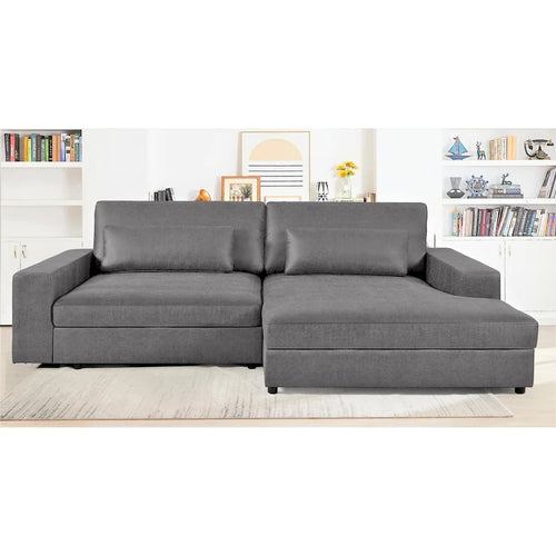 105-Inch Oversize Corduroy Sectional Sofa with Facing Seats
