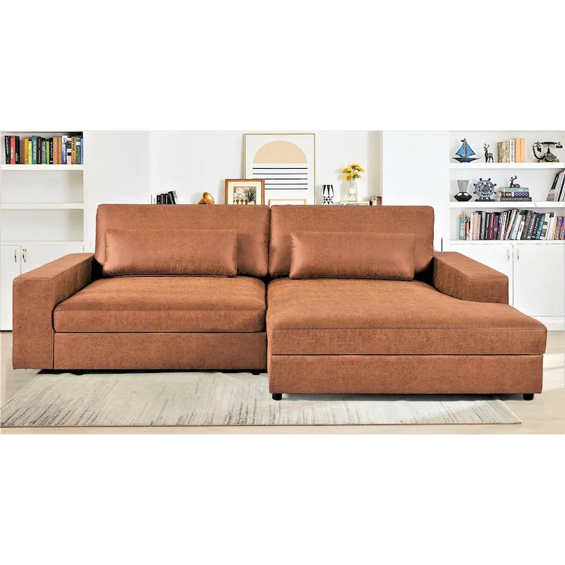 105-Inch Oversize Corduroy Sectional Sofa with Facing Seats
