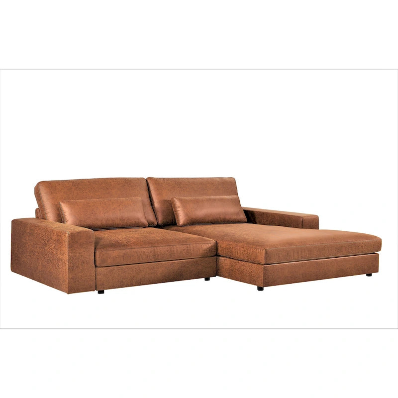 105-Inch Oversize Corduroy Sectional Sofa with Facing Seats