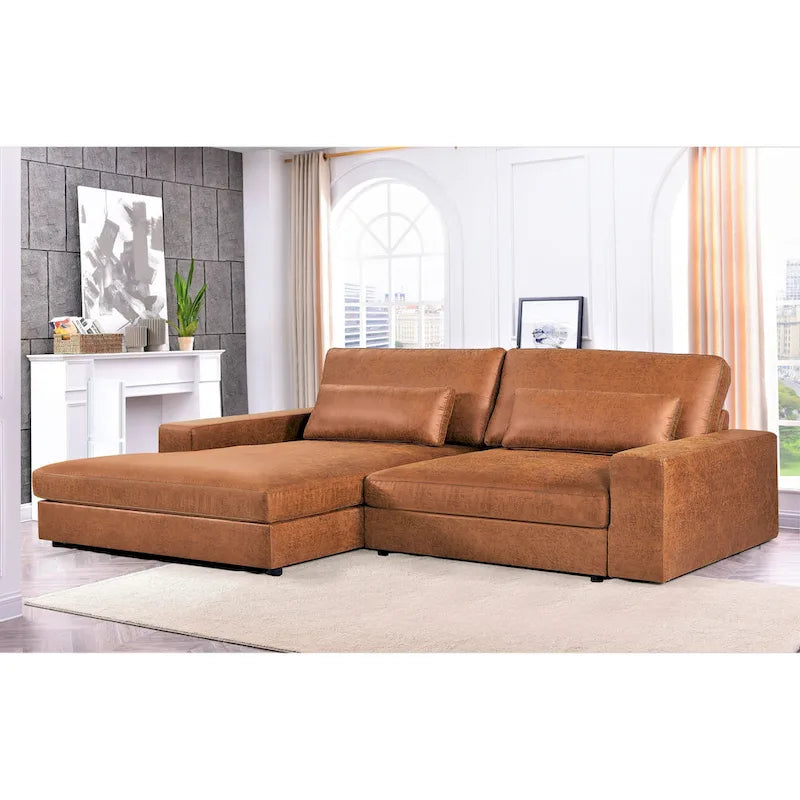 105-Inch Oversize Corduroy Sectional Sofa with Facing Seats