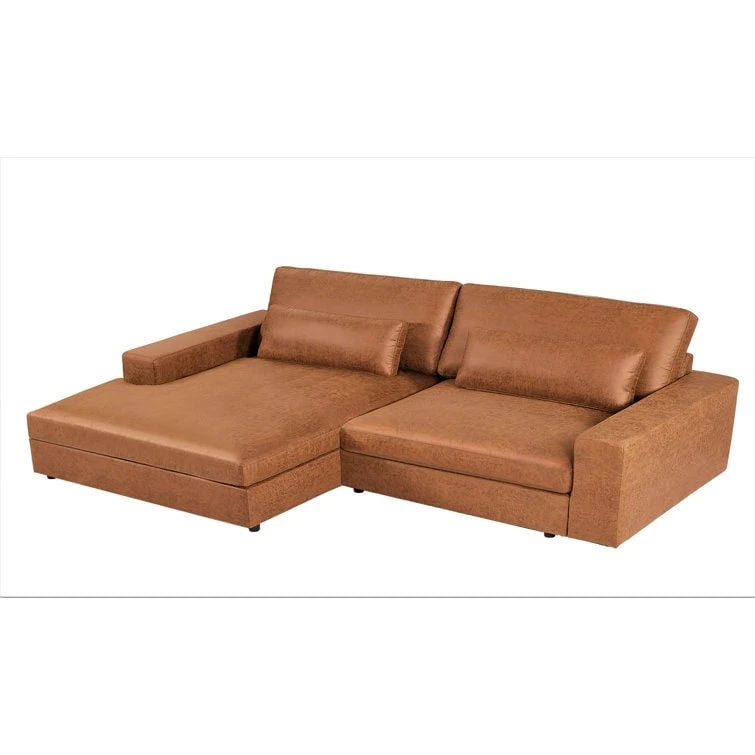 105-Inch Oversize Corduroy Sectional Sofa with Facing Seats