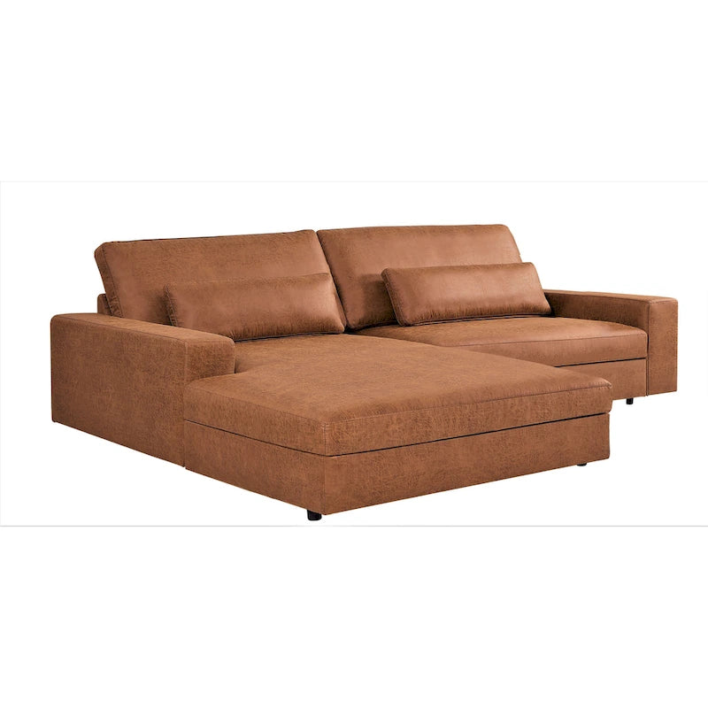 105-Inch Oversize Corduroy Sectional Sofa with Facing Seats