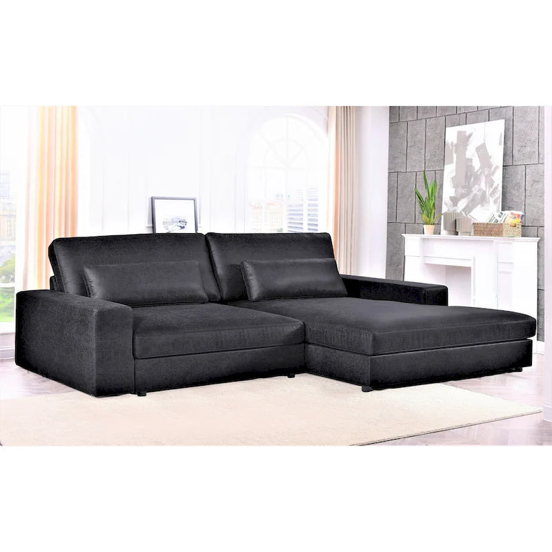 105-Inch Oversize Corduroy Sectional Sofa with Facing Seats