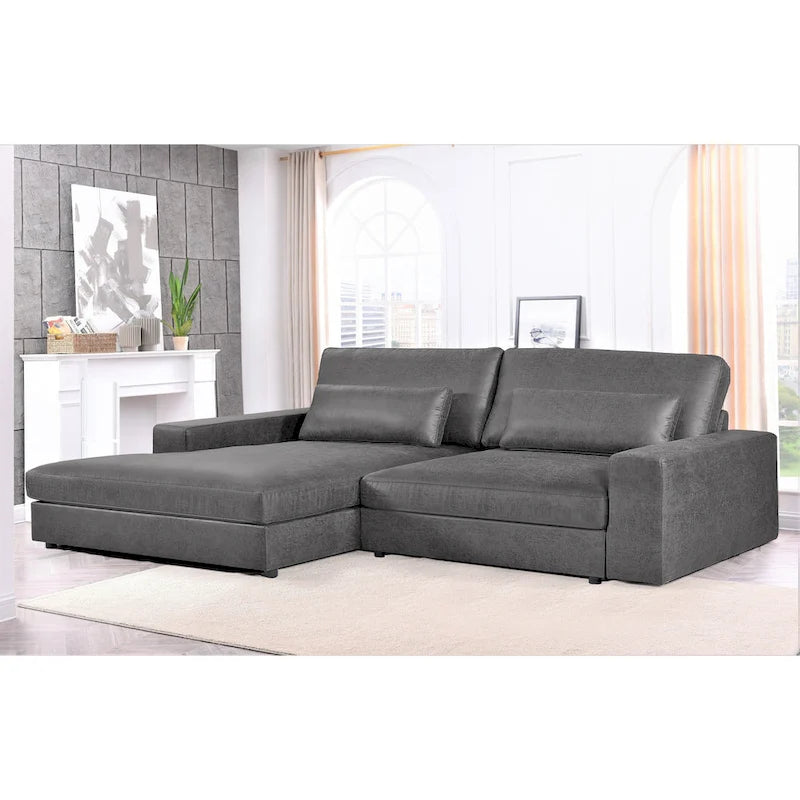 105-Inch Oversize Corduroy Sectional Sofa with Facing Seats