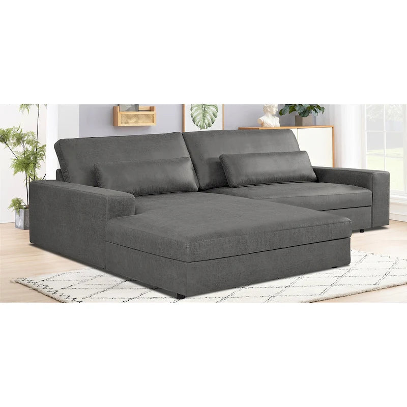 105-Inch Oversize Corduroy Sectional Sofa with Facing Seats