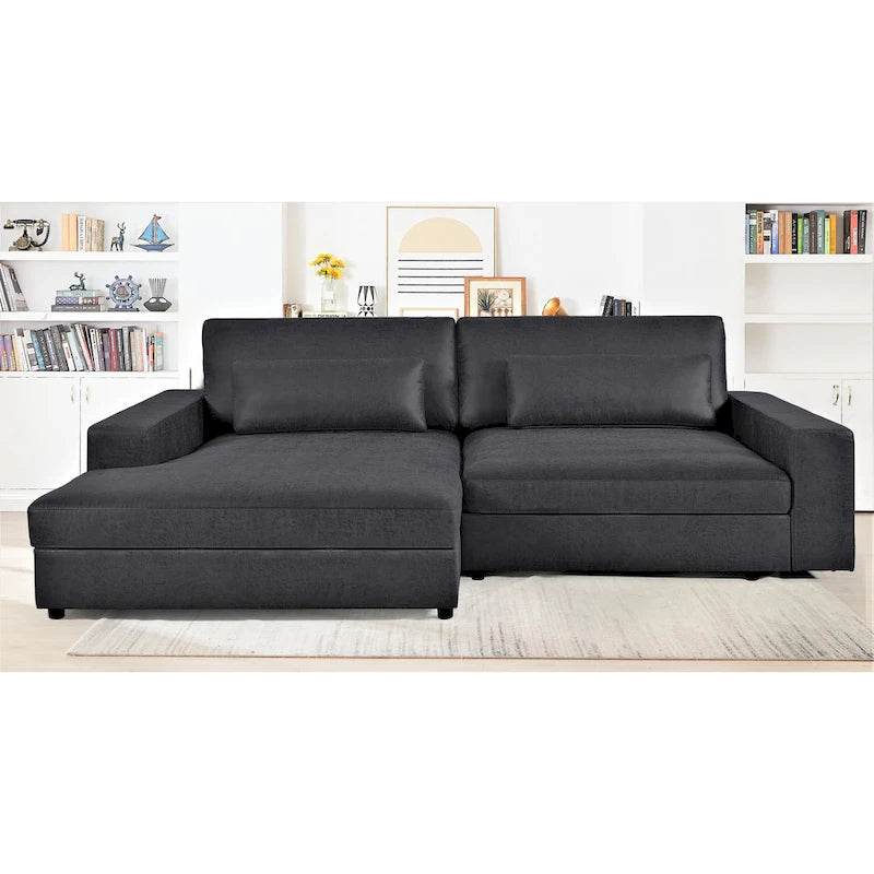 105-Inch Oversize Corduroy Sectional Sofa with Facing Seats