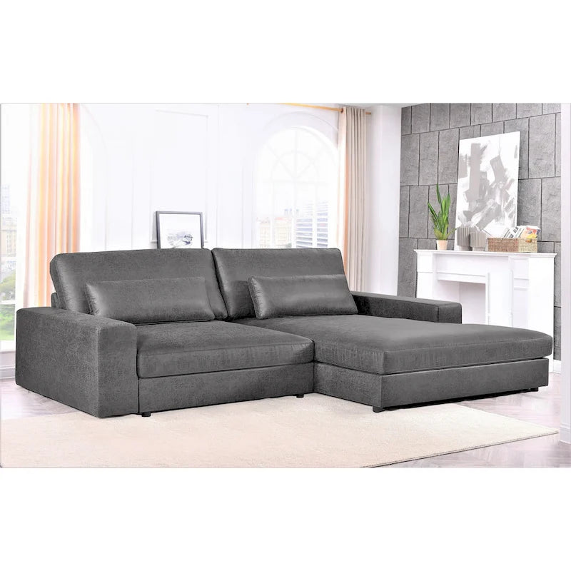 105-Inch Oversize Corduroy Sectional Sofa with Facing Seats