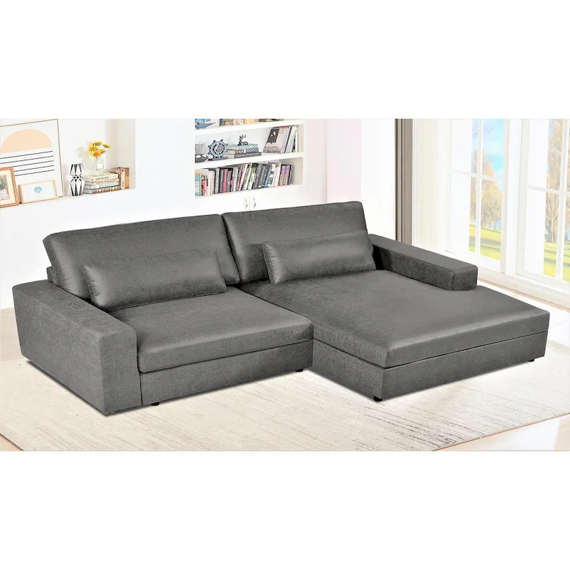 105-Inch Oversize Corduroy Sectional Sofa with Facing Seats