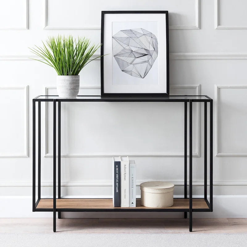 Vireo Round Accent Table with Geometric Base, 42-Inch