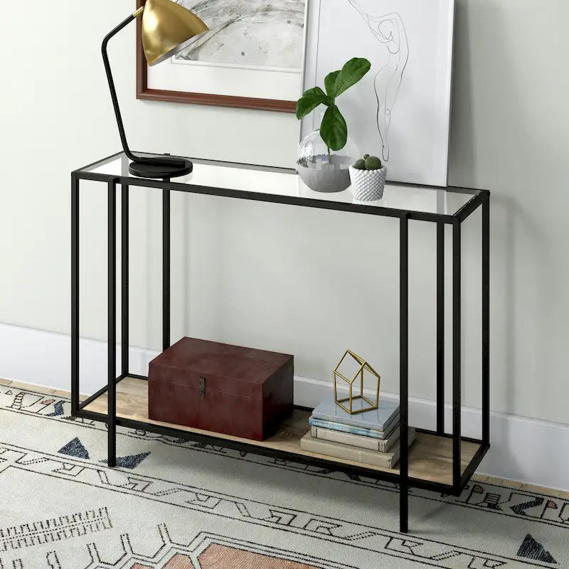 Vireo Round Accent Table with Geometric Base, 42-Inch