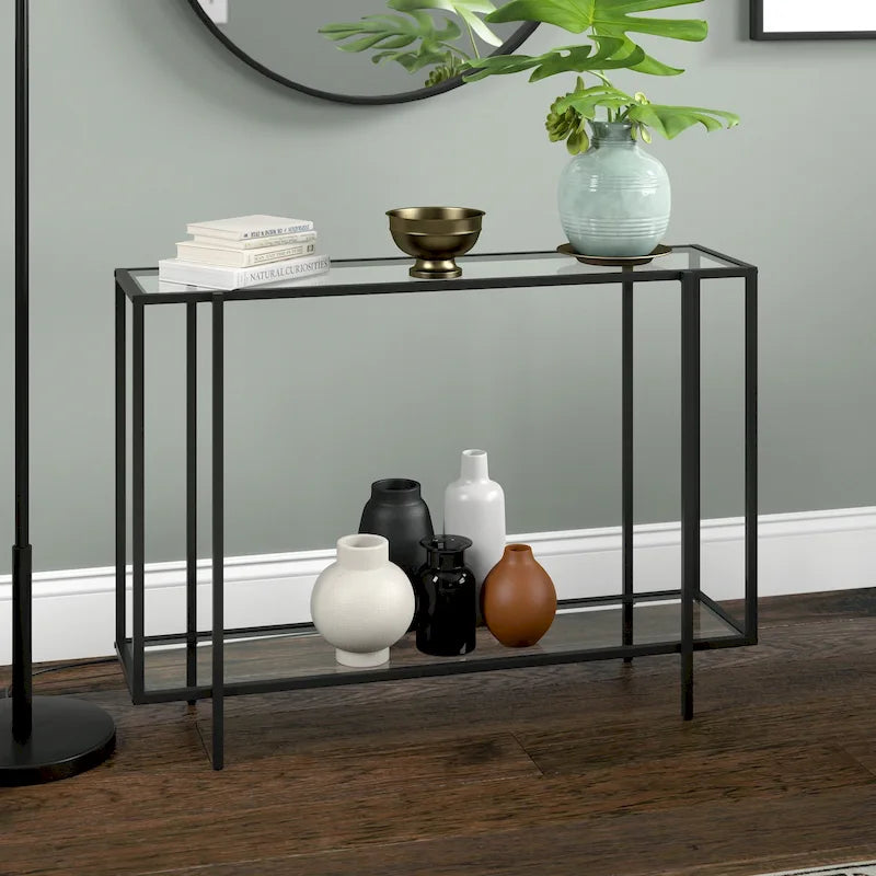 Vireo Round Accent Table with Geometric Base, 42-Inch
