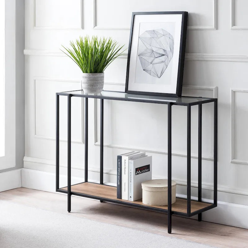 Vireo Round Accent Table with Geometric Base, 42-Inch