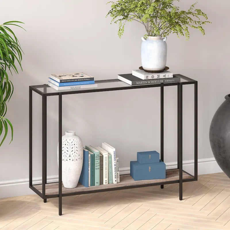 Vireo Round Accent Table with Geometric Base, 42-Inch